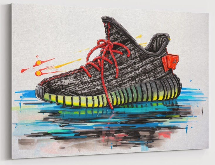 Yeezy Boost 350 Sneakers Wall Art
