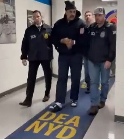 Venezuelan President Nicolás Maduro arrives in New York in the custody of US Drug Enforcement Administration Agents following his capture by US military forces to face federal drug and weapons charges along with his wife. Venezuelan President Nicolás Maduro arrives in New York in the custody of US Drug Enforcement Administration Agents following his capture by US military forces to face federal drug and weapons charges along with his wife.