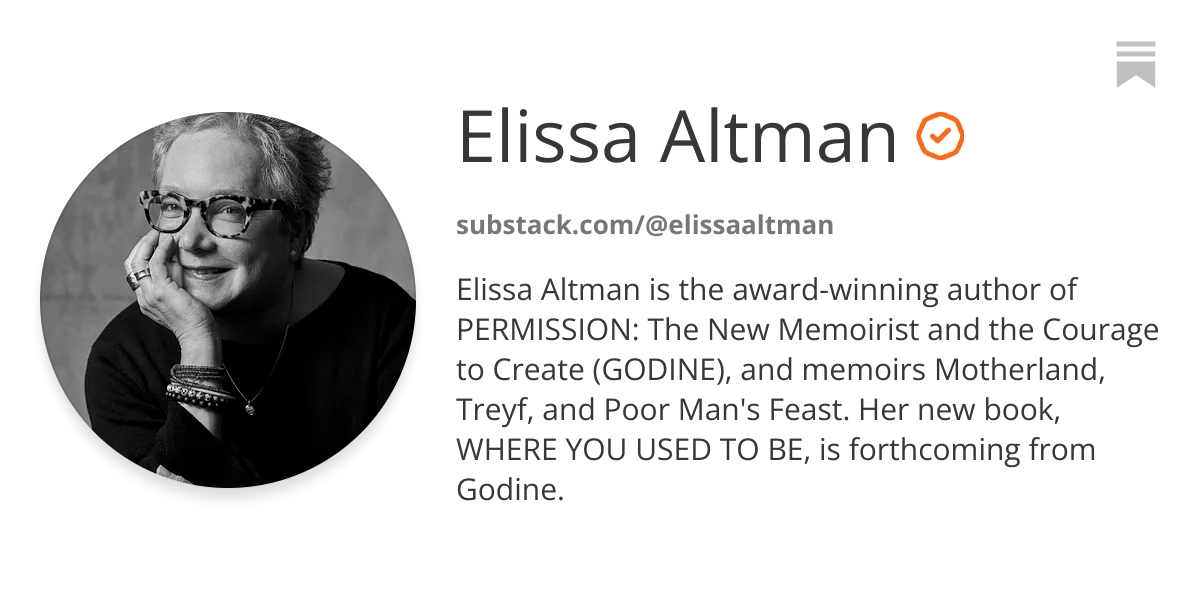 Elissa Altman Substack