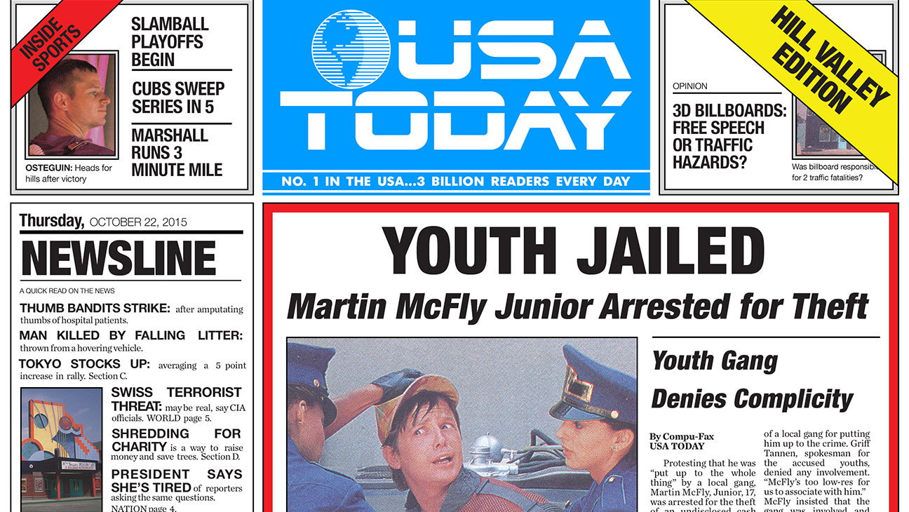 USA Today' Featuring 'Back to the Future' Front Page Sells Out