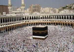 Muslim pilgrims circle the Hajj in Mecca