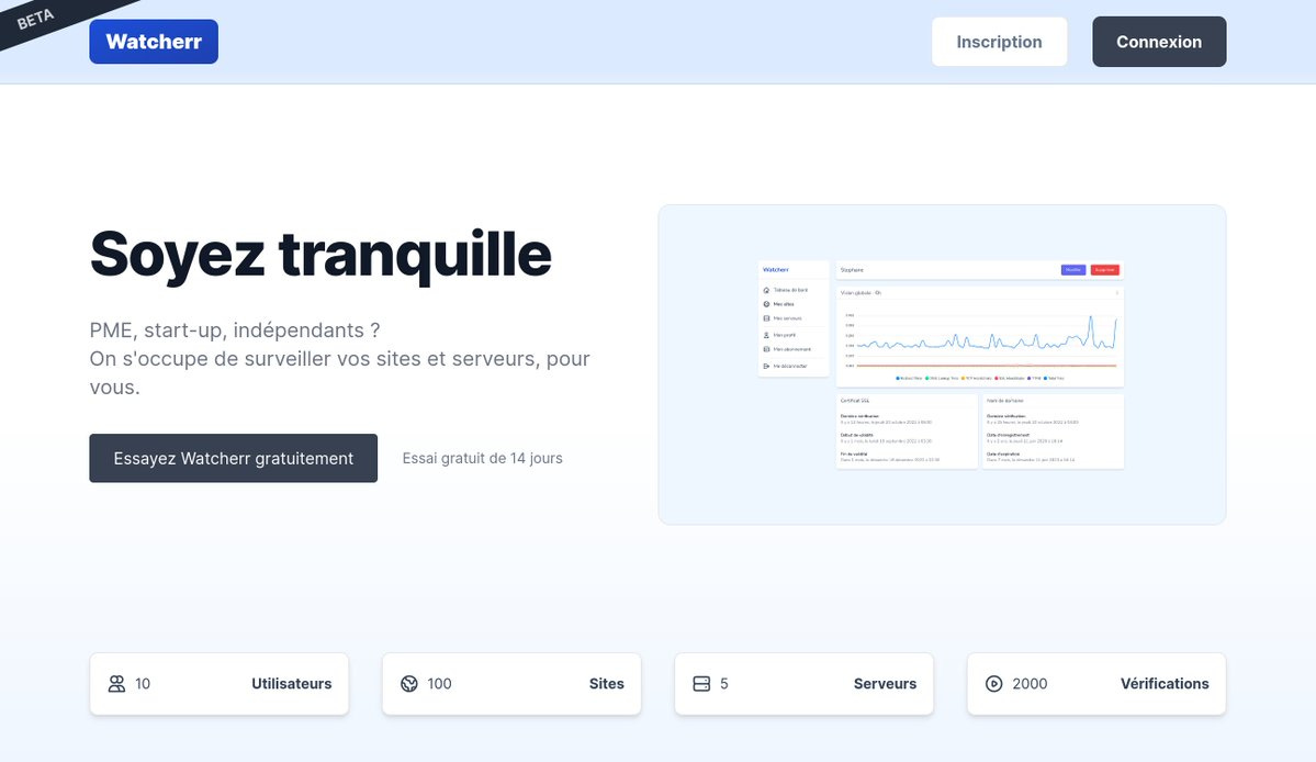 Capture d'écran du site web de @WatcherrNet
