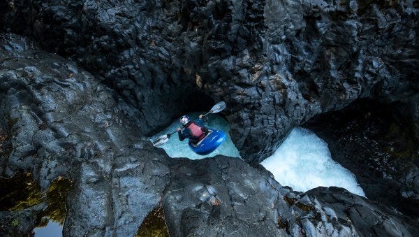 Newman drops into Tree Trunk Gorge, on New Zealand’s North Island