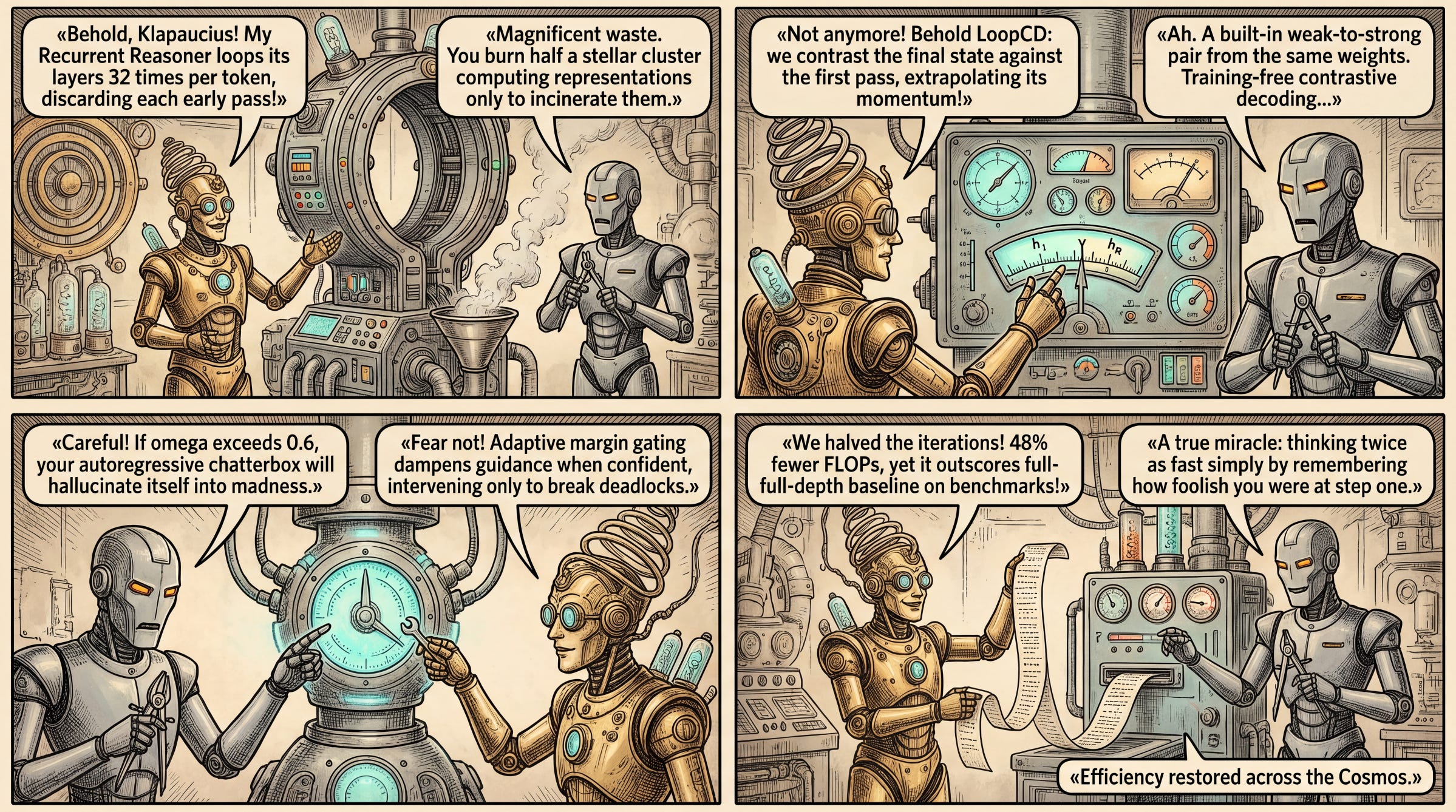 Decoding Looped Transformers Better for (Almost) Free