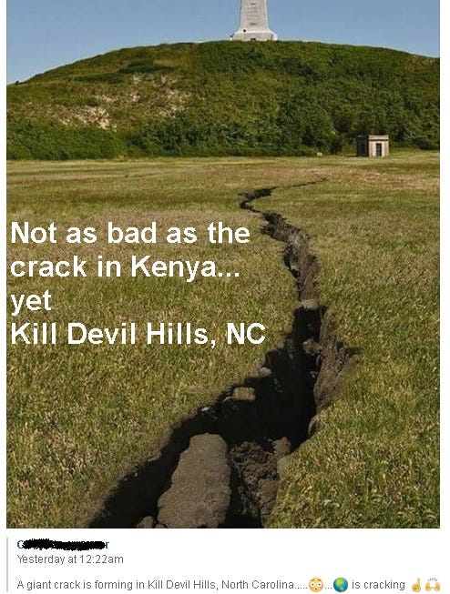 Crack in NC May 2018 Crack in NC May 2018