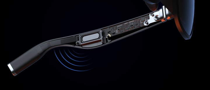 Viture One XR glasses showing the internal speakers. Viture One XR glasses showing the internal speakers.