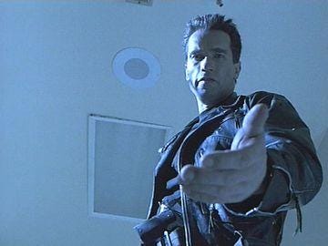 The Terminator offers a helping hand