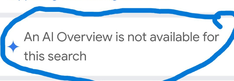 Screenshot saying "An AI overview of this topic is not available."