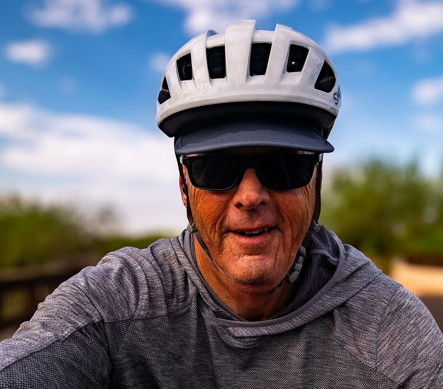 Clifford Jones self portrait on bicycle Clifford Jones self portrait on bicycle