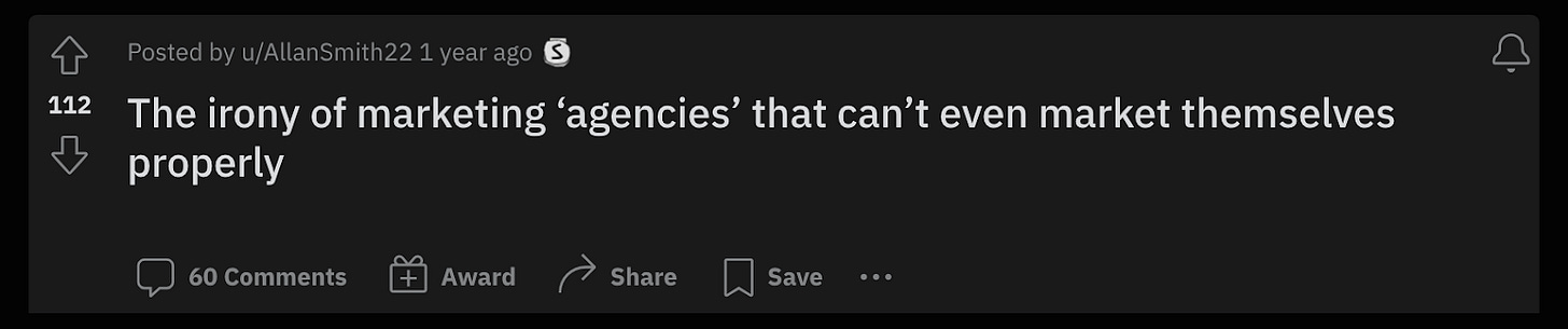 I've had nightmares about this Reddit post. If I make a mistake or ask for help with marketing.... that means I'll never be trusted as a marketer. Right? I've had nightmares about this Reddit post. If I make a mistake or ask for help with marketing.... that means I'll never be trusted as a marketer. Right?