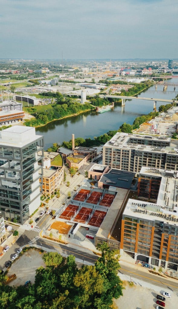 Overhead view of Sensa Padel in Nashville