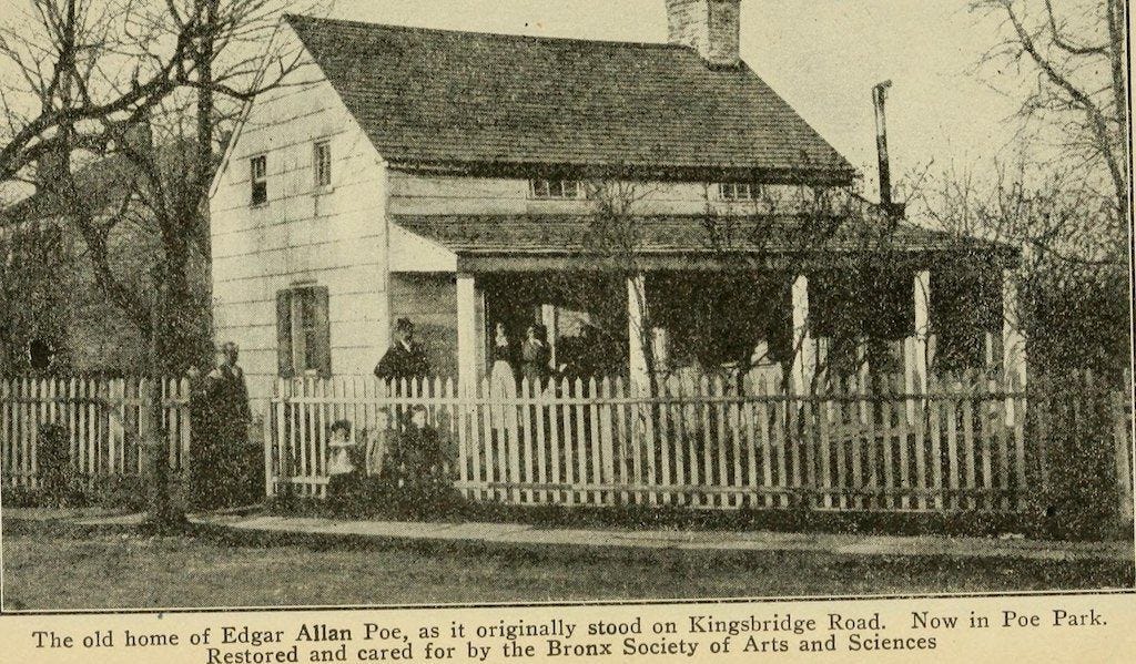 The former cottage home of Edgar Allan Poe. c.1920.