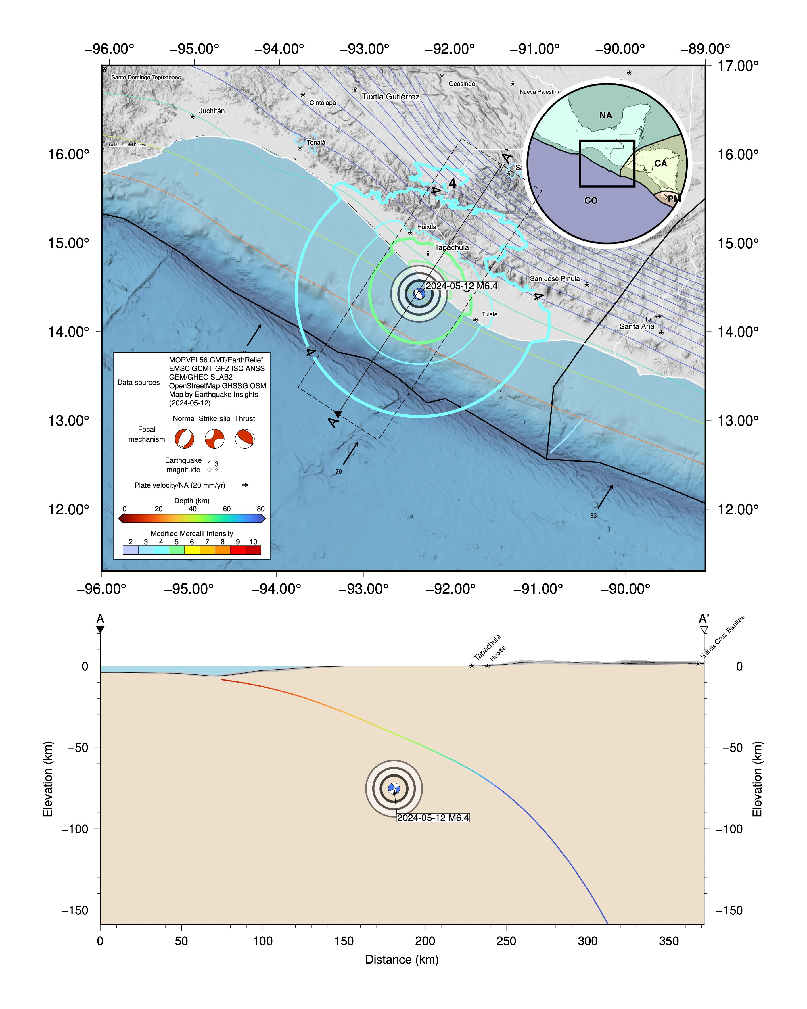 AION MAGNITUDE ENGLISH VERSION マグニチュード M6.4 earthquake shakes coast of Mexico, Guatemala