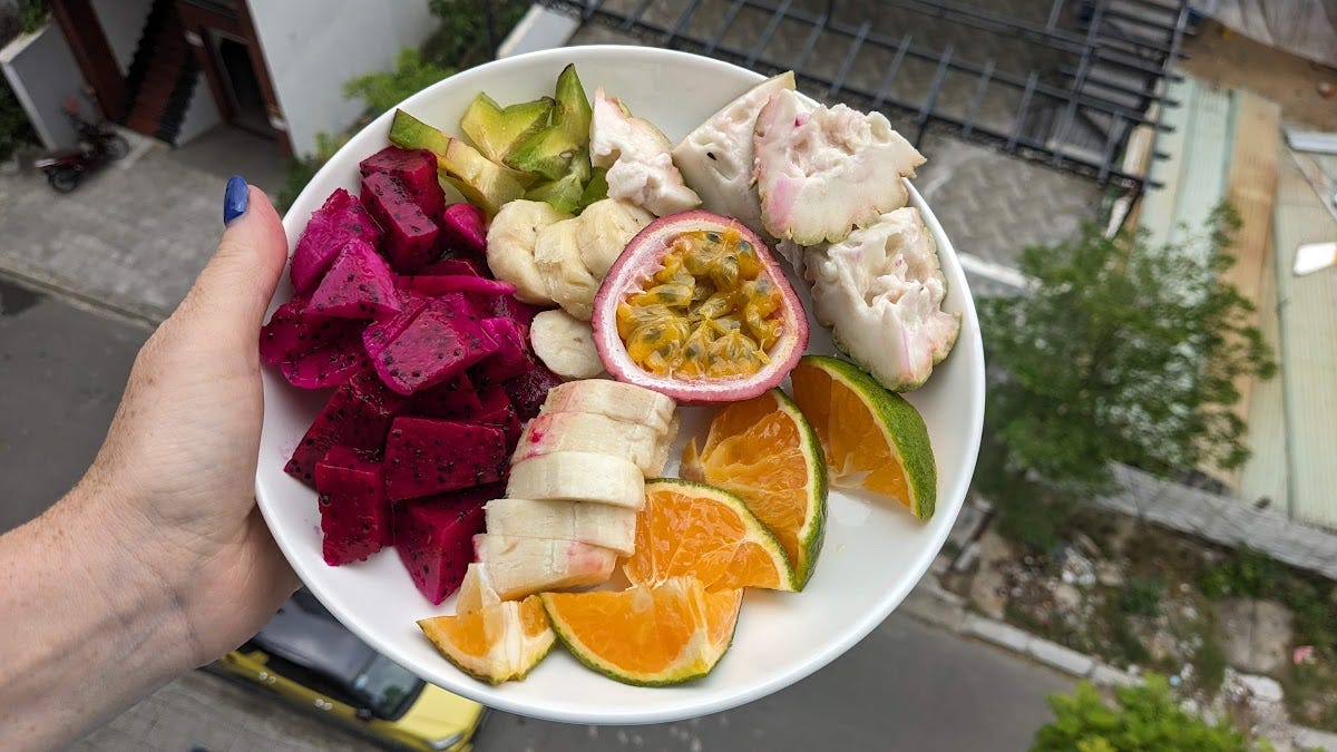 a plate of tropical fruit a plate of tropical fruit