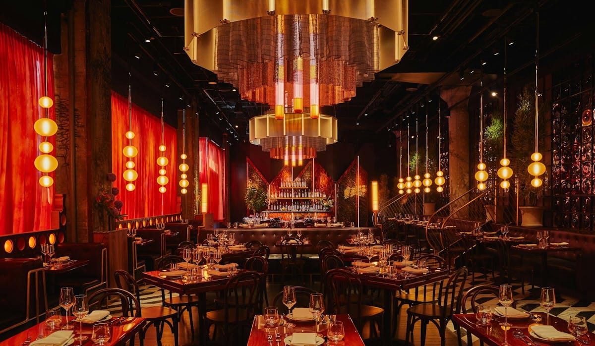 a night time view of a city