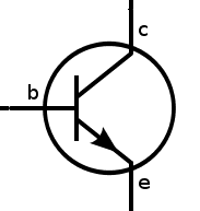 Schematic symbol of an NPN transistor with pin names Schematic symbol of an NPN transistor with pin names