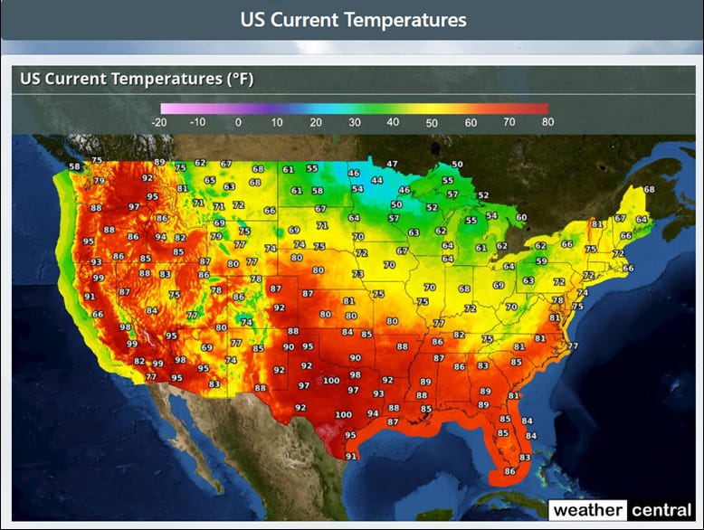 August 2025 was hot! Source: Weather Central.