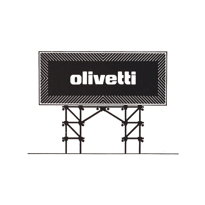 Olivetti logotype and corporate identity 1971, Walter Ballmer, LogoArchive, Logo Histories