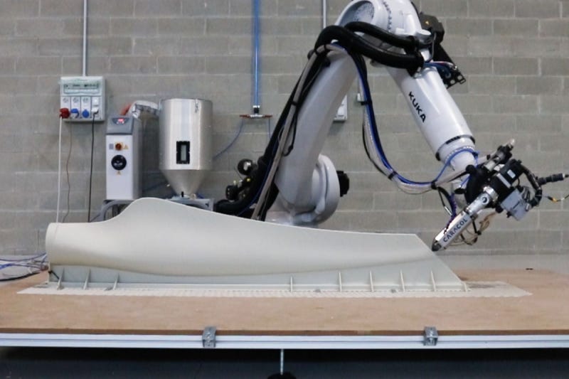 Micro-wind turbine blades used to provide a new way to source renewable energy in urban and industrial contexts. This part was 3D printed.