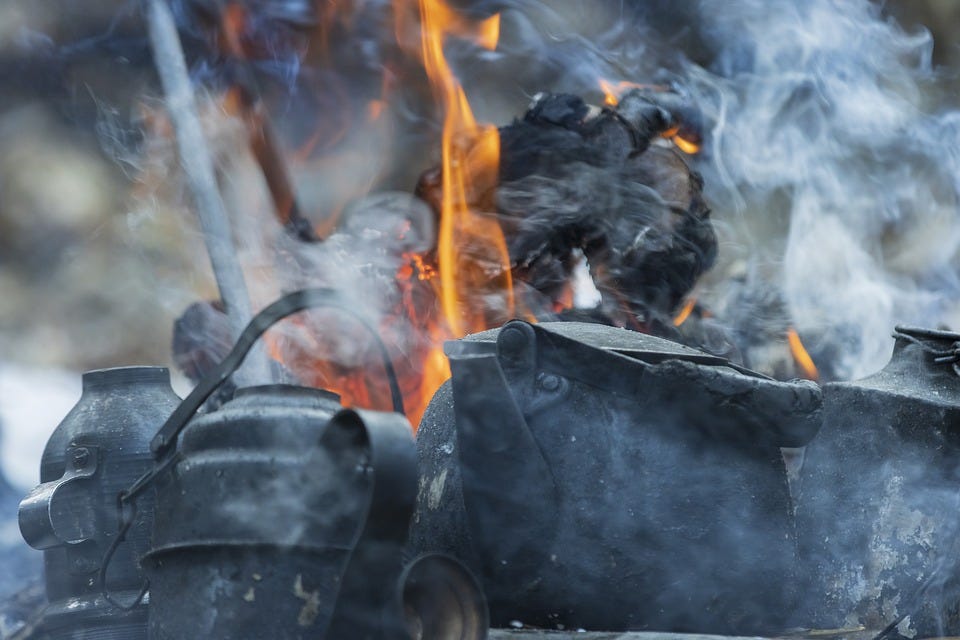 Fire, Tea, Smoke, Flames, Coal, Picnic, Mashhad, Iran