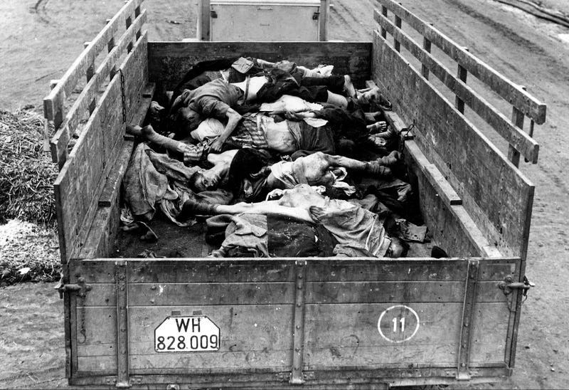 Truck loaded with dead bodies from concentration camp | Harry S. Truman