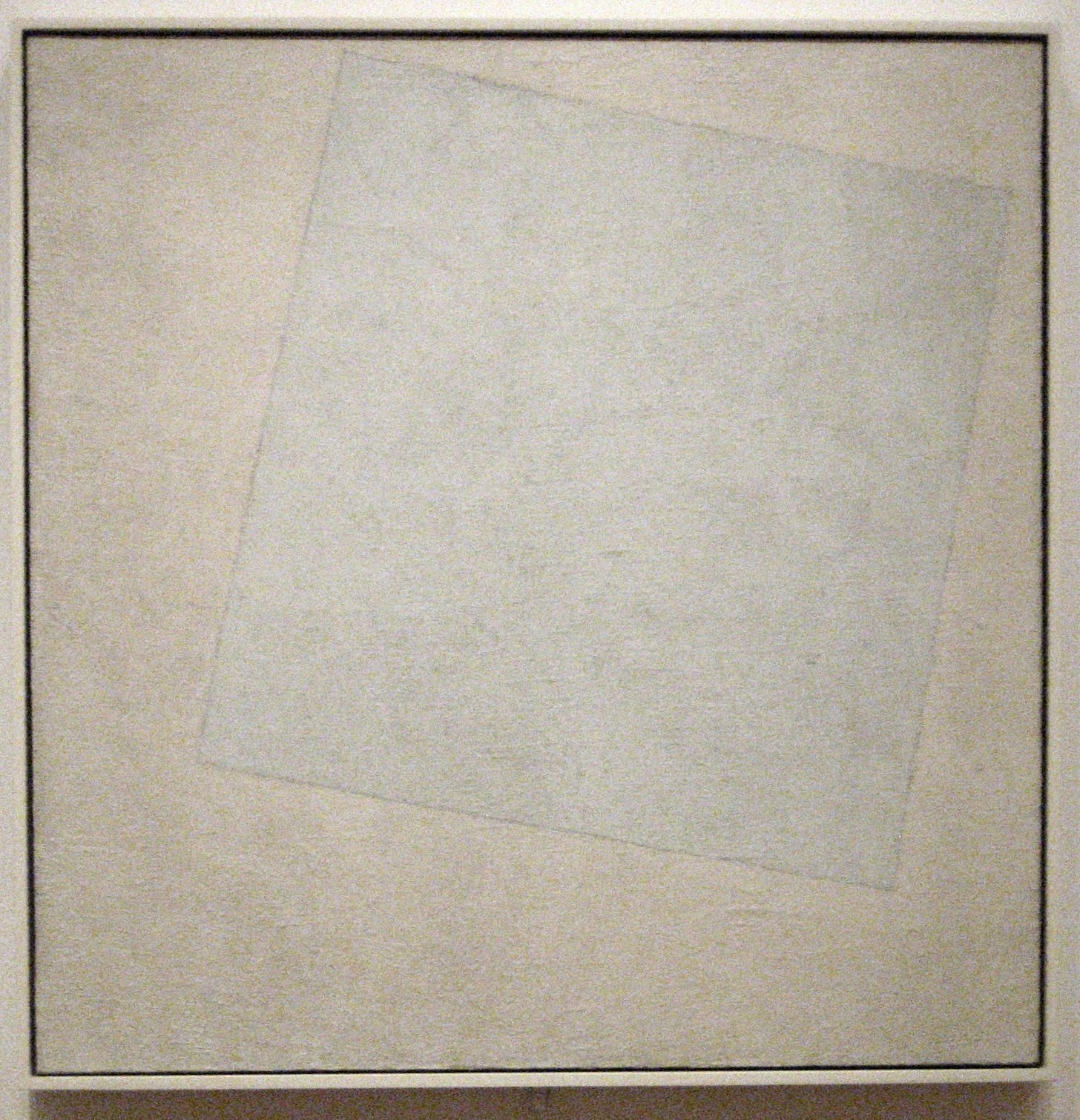 Malevich's Suprematist Composition: White on White, a tilted white square on a white canvas Malevich's Suprematist Composition: White on White, a tilted white square on a white canvas