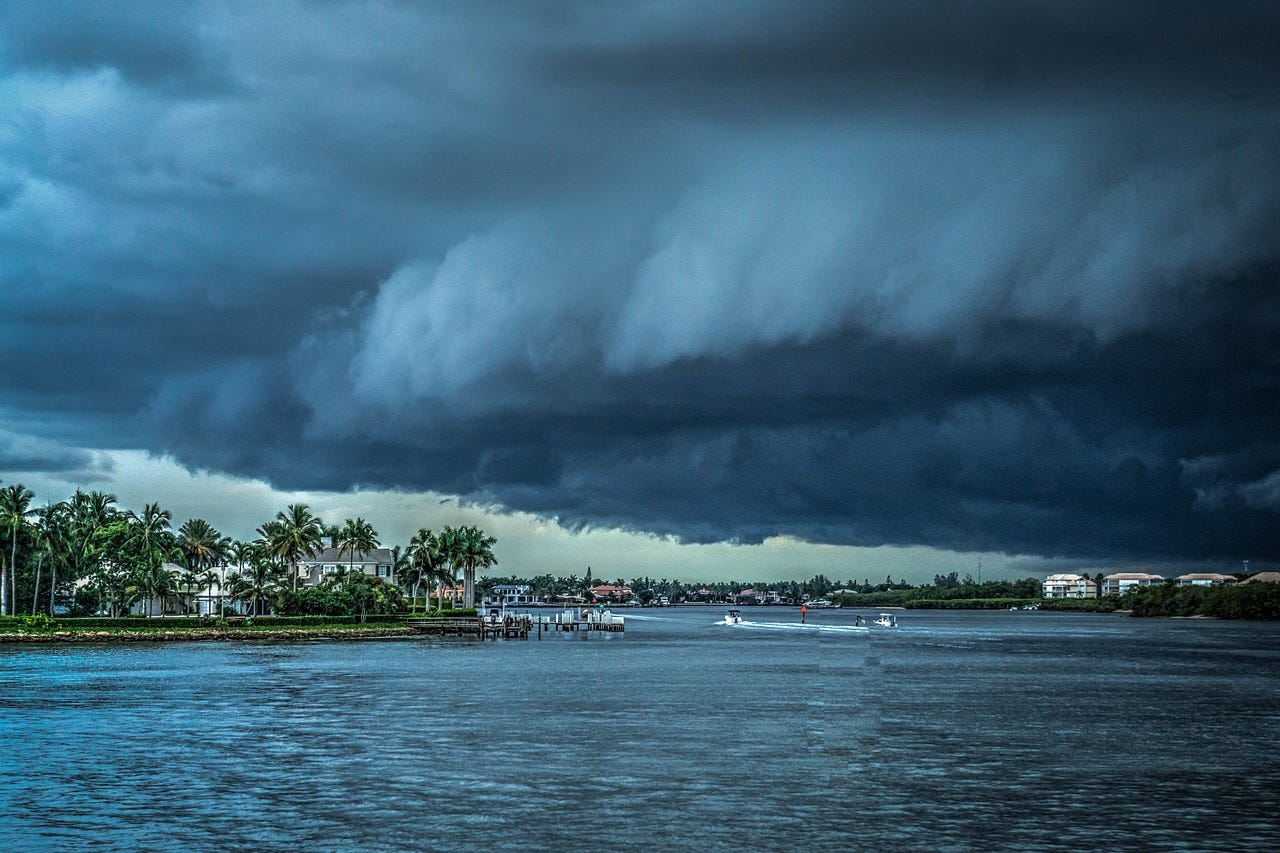 Storm moving in over San Pedro, Belize