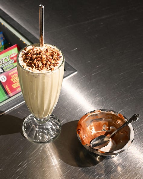 shakes, cardamom buns, oj, masa cake, porridge, air fries by la-based photographer danielle g. adams