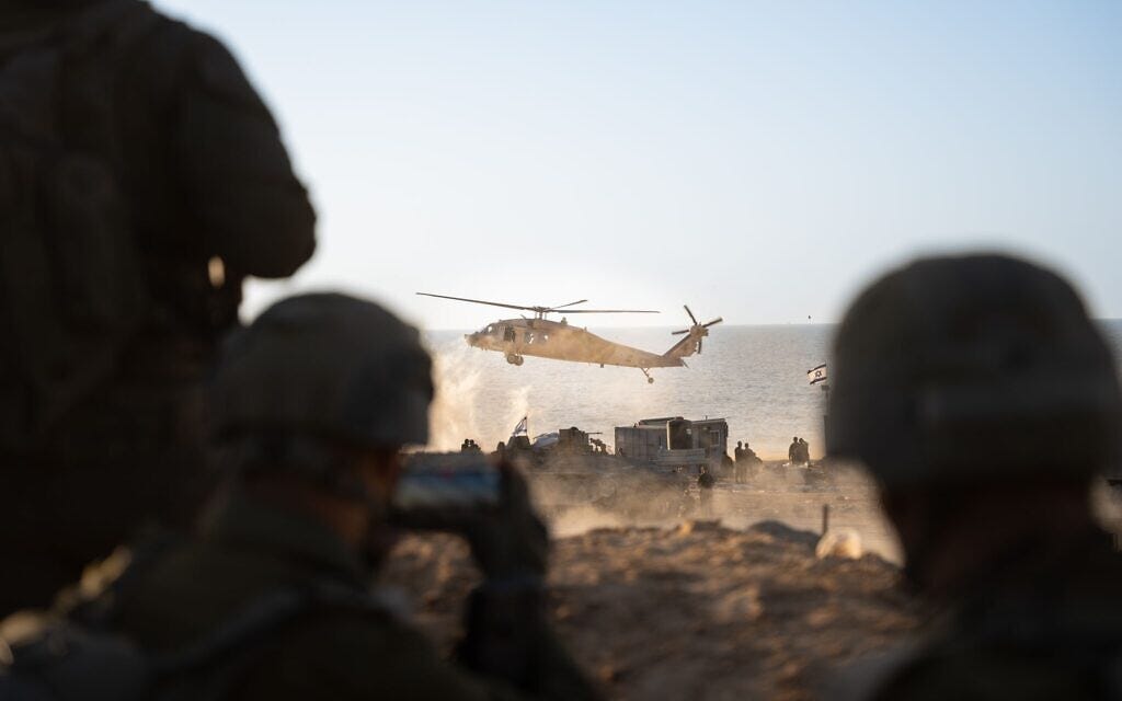 Israel Defense Forces troops operating in the Gaza Strip in a photo released for publication on December 4, 2023 (Israel Defense Forces)