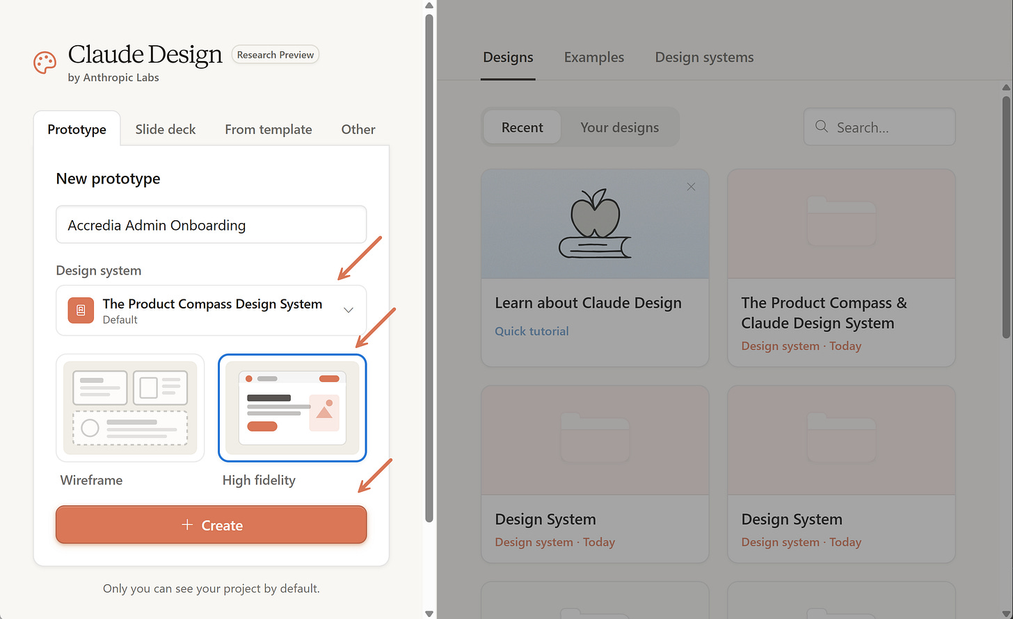 Claude Design: How to Prototype a Product or Feature, New prototype