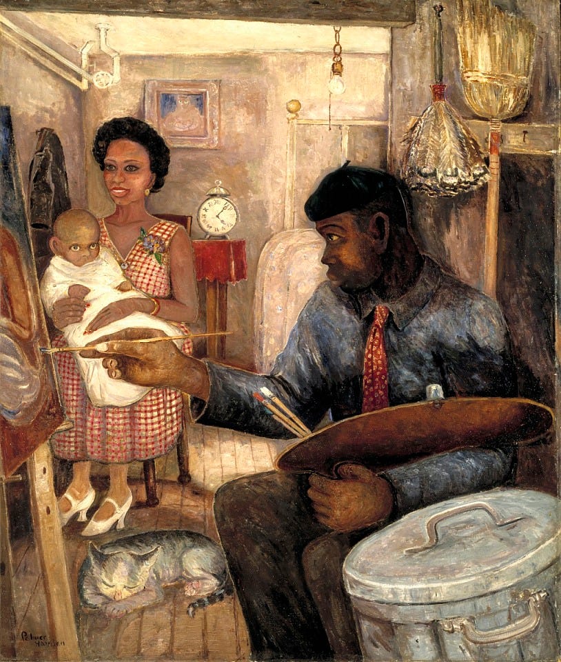 Palmer Hayden, The Janitor Who Paints, ca. 1937, repainted after 1940, oil on canvas, Smithsonian American Art Museum, Gift of the Harmon Foundation, 1967.57.28