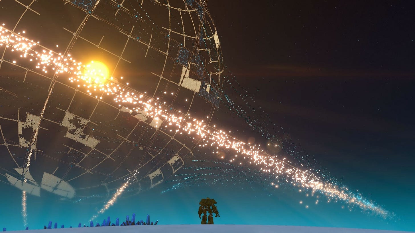a Dyson sphere being built around a star