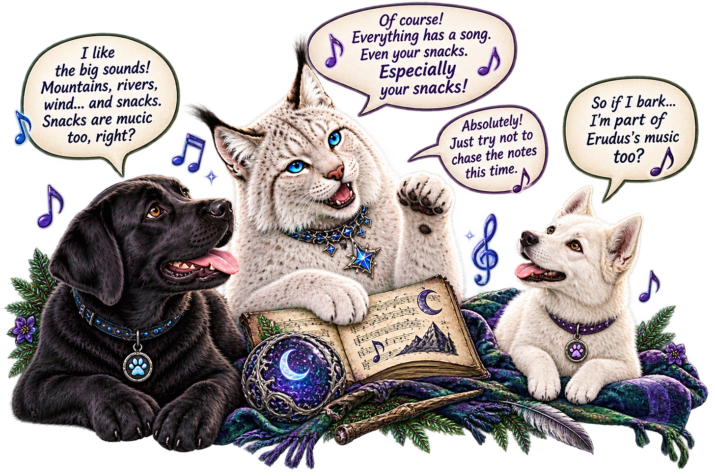 Jynx saying to Barrow and Spirit. Everything has a sound. Especially your snacks.! Jynx saying to Barrow and Spirit. Everything has a sound. Especially your snacks.!