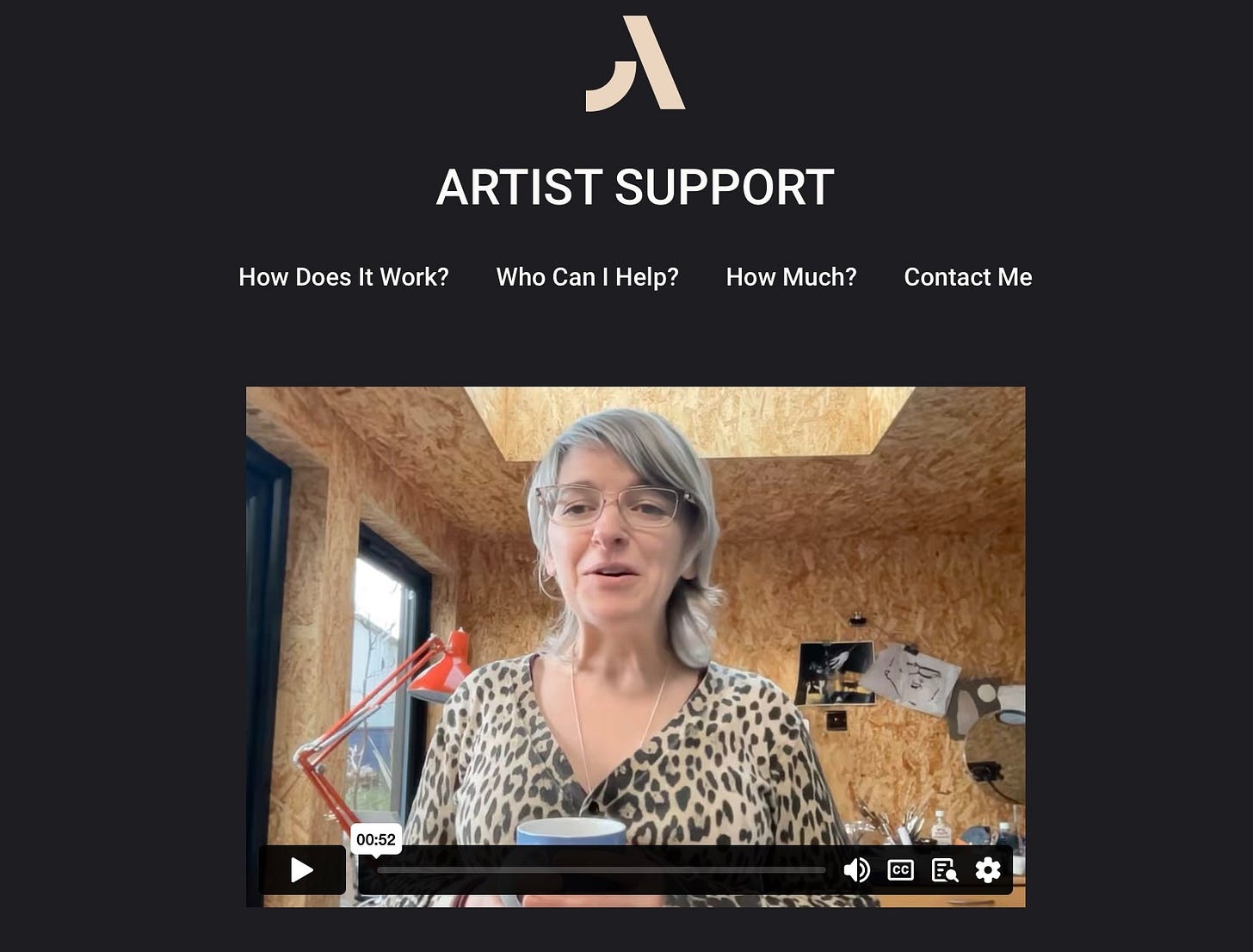 SCreengrab of a website homepage showing a menu and video