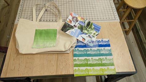 Kids works from the textile arts unit