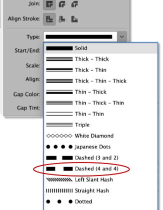 Stroke panel for workbook design write-on lines.