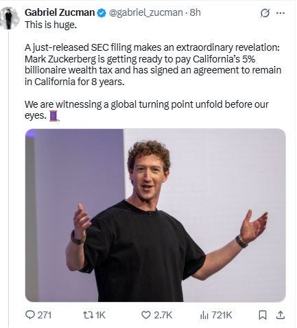 Its not huge Zucman, its actually silly Its not huge Zucman, its actually silly