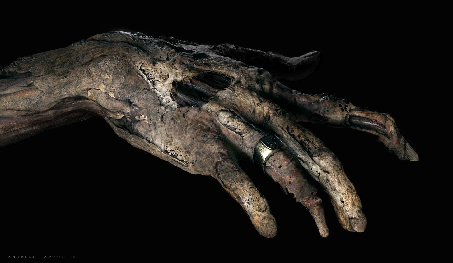 Andrea Chiampo Design - Mummy Hand - Early concept design for "The ...