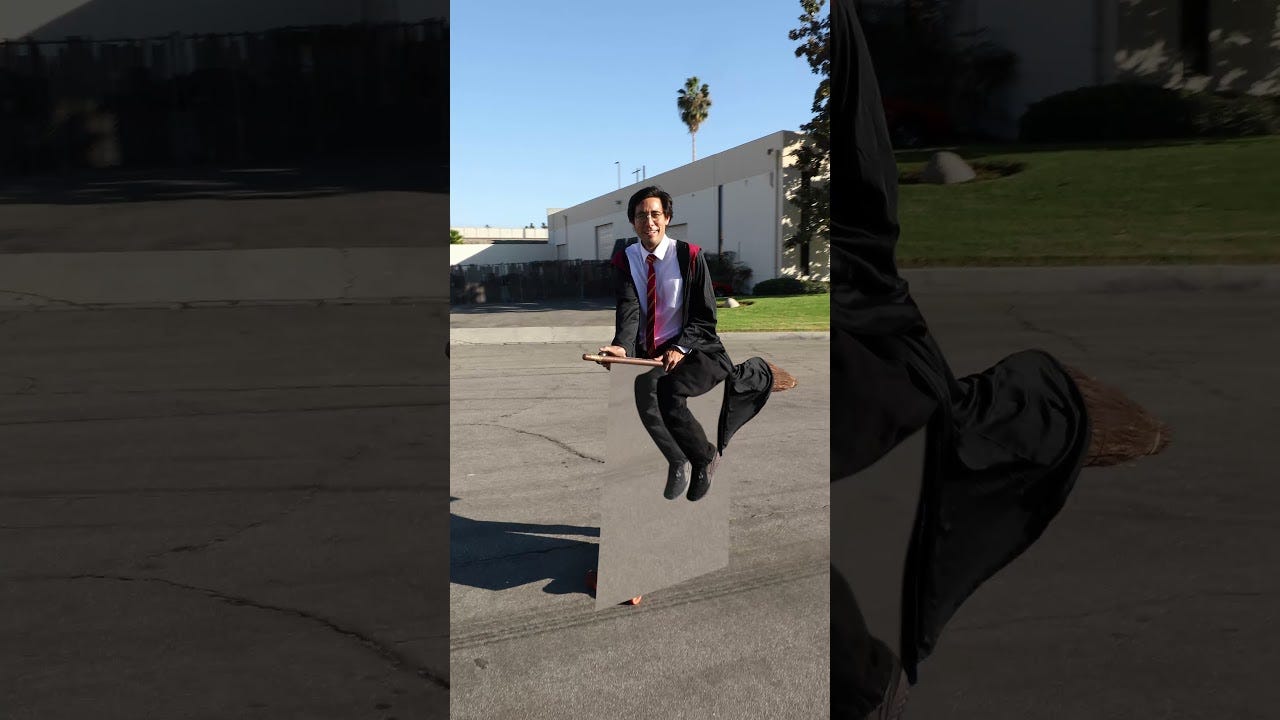Flying on a Broomstick like Harry Potter #shorts - YouTube