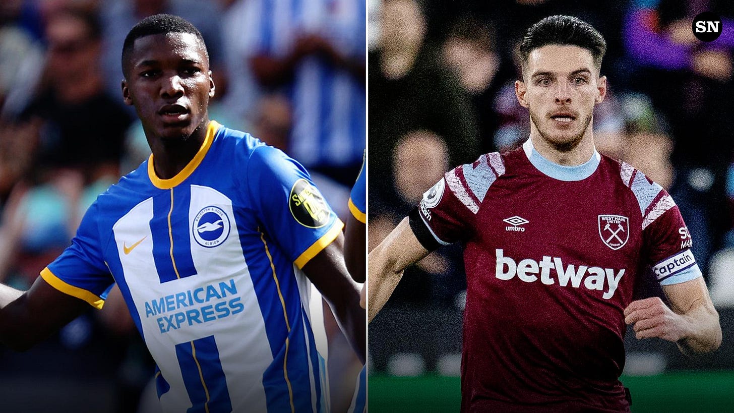 Arsenal muốn chiêu mộ cả Moises Caicedo và Declan Rice | Sporting News Arsenal muốn chiêu mộ cả Moises Caicedo và Declan Rice | Sporting News