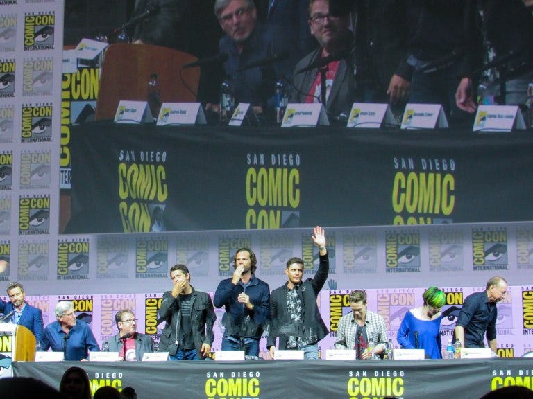 supernatural star jensen ackles jared padalecki enter comic con 2018 supernatural star jensen ackles jared padalecki enter comic con 2018