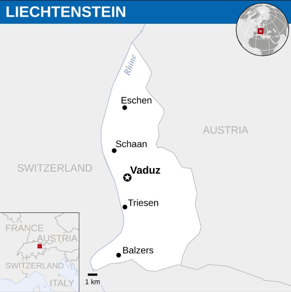 Principality of Liechtenstein, taken from https://en.wikipedia.org/wiki/Liechtenstein#/media/File:Liechtenstein_-_Location_Map_(2013)_-_LIE_-_UNOCHA.svg