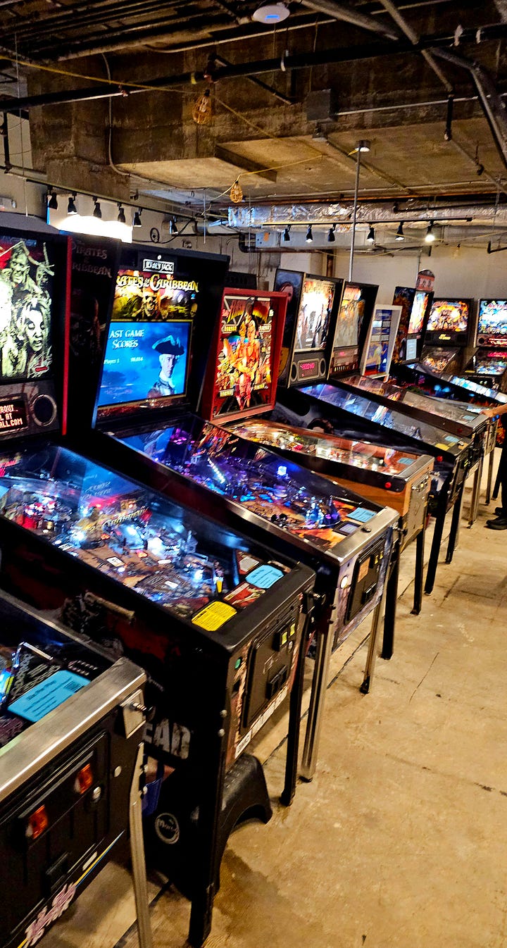 Photo of Vuk's Interior; showing various pinball machines