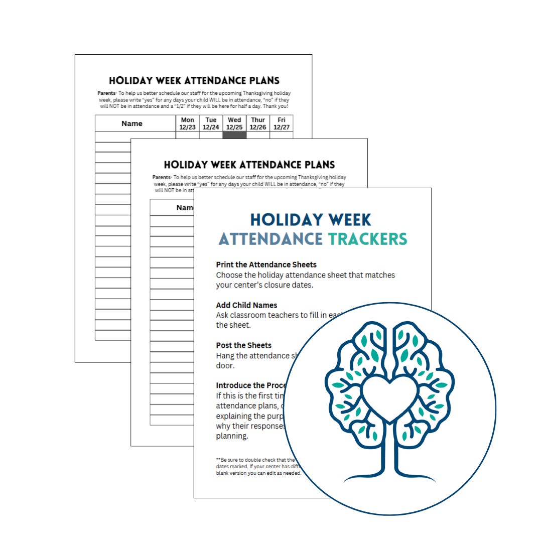 Holiday Attendance Prep Sheets