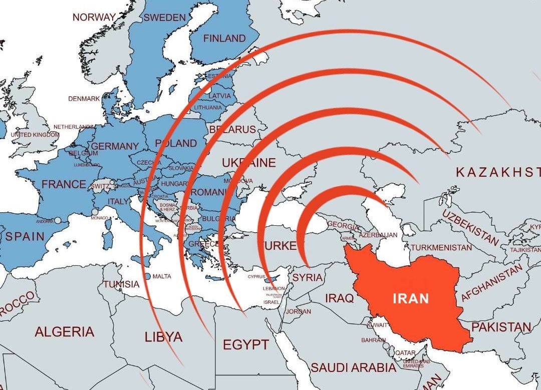Iran's missile range map