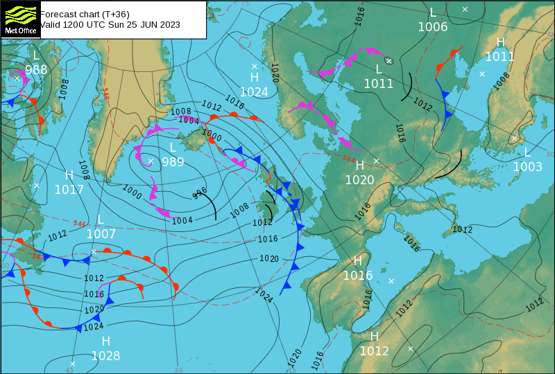 Surface pressure - Forecast chart