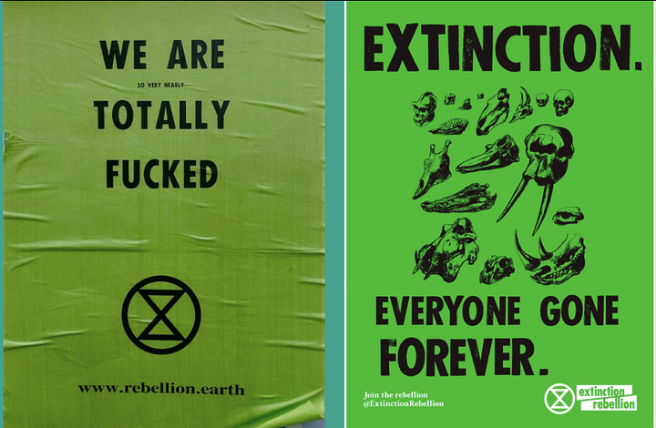Climate action posters with nature imagery