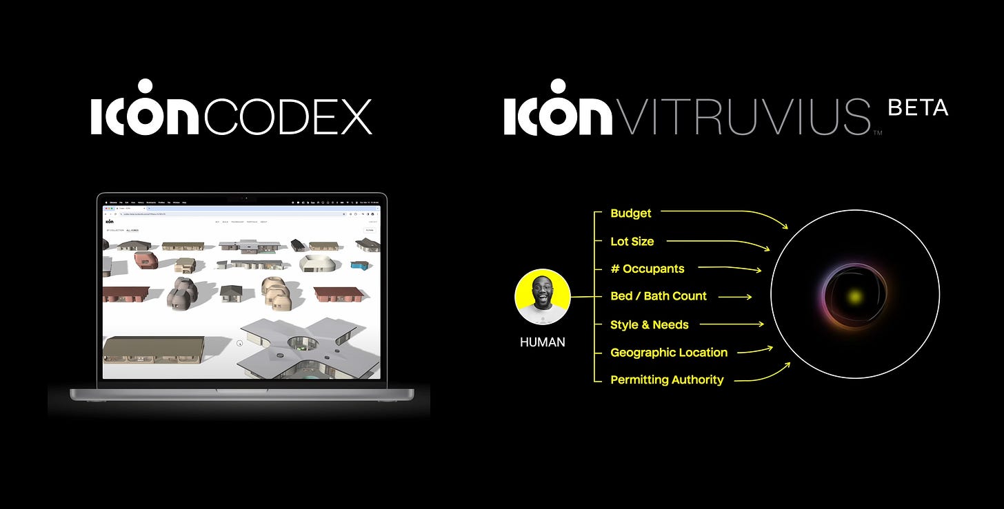 Image of ICON's new CODEX solution and Vitruvius AI solution