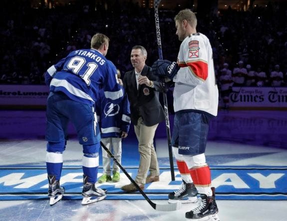 Aleksander Barkov, Steven Stamkos, Martin St. Louis Aleksander Barkov, Steven Stamkos, Martin St. Louis