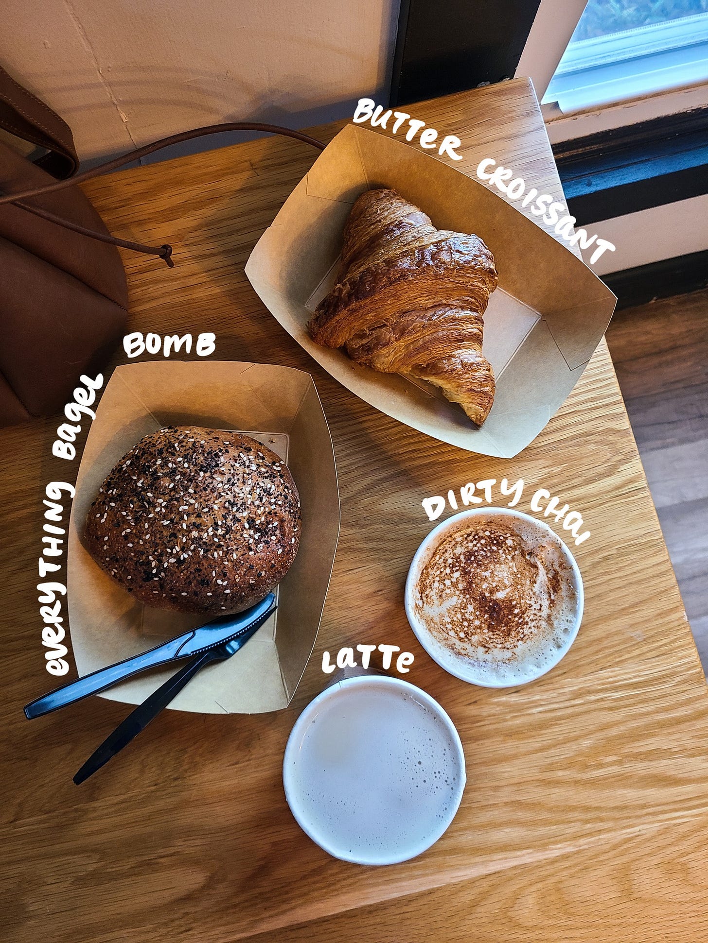 Virtuoso Breadworks latte and pastries